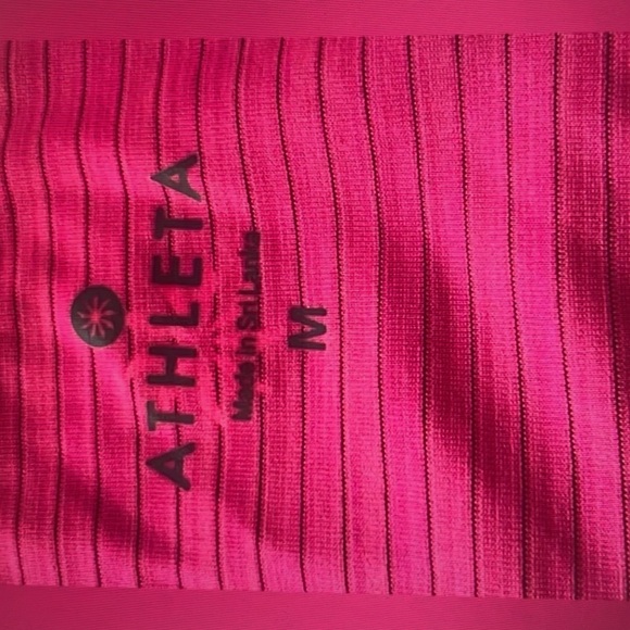 ATHLETA Shadow Stripe Chi Racerback Tank Top Hot Pink color. - Picture 6 of 7